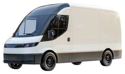 PNG Real modern EV van vehicle white transportation.