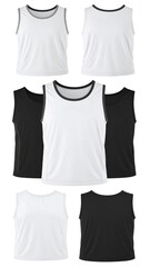 Blank athletic tank tops in white and black
