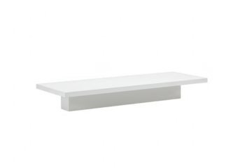 Modern white minimalist shelf design for interior home decor, isolated on transparent background