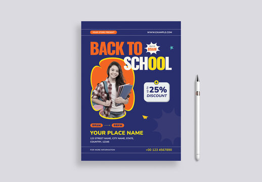 Back to School Discount Flyer Template for Ads and Promotions