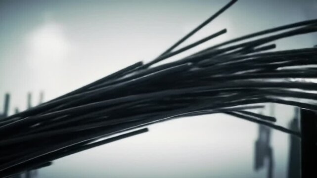 Close-up of carbon nanotubes on a laboratory surface with a scientist working in the background, representing nanotechnology innovation.