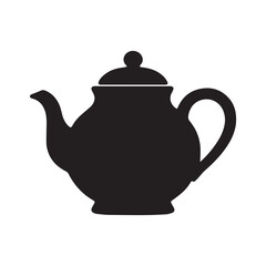 Elegant Black Teapot Silhouette A Classic Beverage Server Perfect for Tea Time and Kitchen Decor A Simple yet Stylish Design