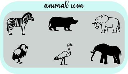Obraz premium wild animals set icon