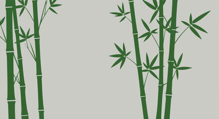 Naklejka premium Simple bamboo forest on gray, flat background. Useful for cards or website