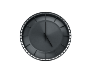 A Modern Charcoal Black Wall Clock 05 00 Five O'Clock 5 00 For Modern Interiors 3D Illustration
