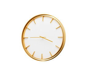 Minimalistic Golden Frame Wall Clock 03 45 Three Forty Five 3 45 For Modern Interior 3D Illustration