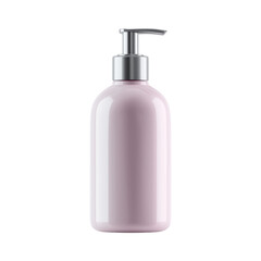 Fototapeta premium Pink lotion pump bottle isolated on transparent background