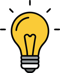 Glowing light bulb with integrated idea symbol for innovation and creativity
