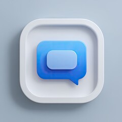 Naklejka premium 3D square icon, message