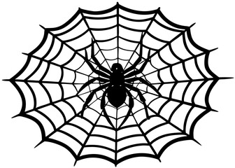 Obraz premium Spider Silhouette on Intricate Web