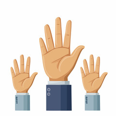 Obraz premium A clean flat vector illustration of a hand showing finger gestures 