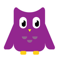 Purple owl icon. Cute cartoon vector. Big eyes bird. Simple flat symbol. EPS 10.