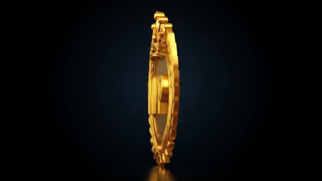 Rotating golden mvp award graphic design
