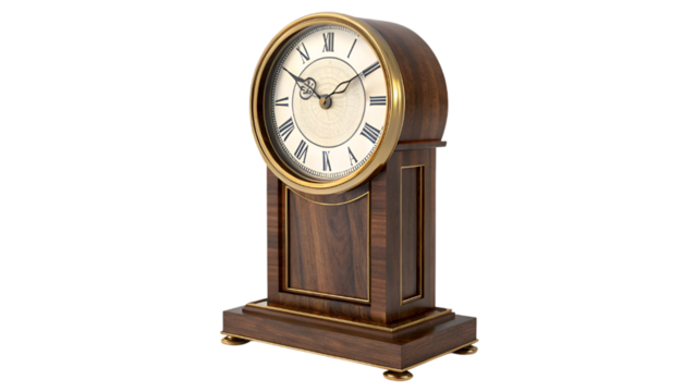 antique clock , standing clock isolated on transparent background 