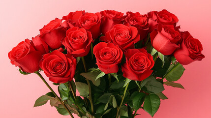 Obraz premium A dozen red roses a beautiful bouquet of flowers for a special occasion