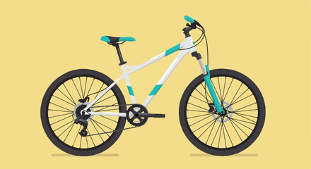 Fototapeta premium Isolated mountain bike, on a solid color background for promotion or advertisement