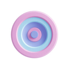 Concentric circles of pastel colors isolated on transparent background