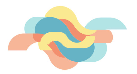 Playful arrangement of abstract, overlapping curvilinear shapes design