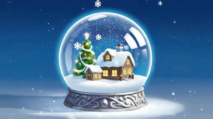 christmas card with a snow globe illustration art 4k design  - Powered by Adobe