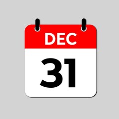 December 31 Day Calendar Vector illustration 