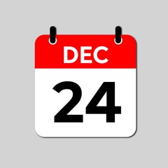 December 24 Day Calendar Vector illustration 