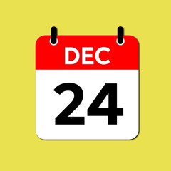 December 24 Day Calendar Vector illustration 