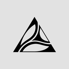 Fototapeta premium Road Curve in Triangle Logo – Geometric Highway Symbol