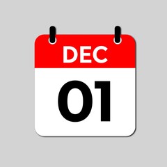 December 1 Day Calendar Vector illustration 