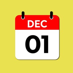 December 1 Day Calendar Vector illustration 