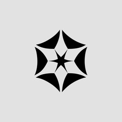 Obraz premium Star Polygon Line Geometric Logo Design