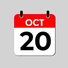 October 20 day Calendar Vector illustration 
