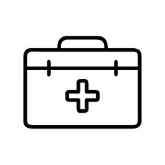 Obraz premium First Aid Box Icon – Vector Emergency Medical Kit Symbol for Healthcare and Safety