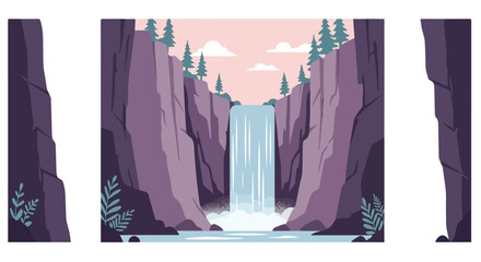 Mountain waterfall stream landscape nature background for presentation use