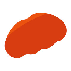 Abstract orange blob shape with gradient and wavy edges