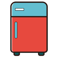 Retro two tone refrigerator icon