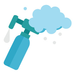 Spray bottle dispensing cleaning foam and droplets