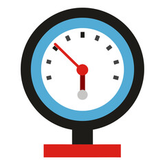 Simple gauge meter icon with red and blue accents