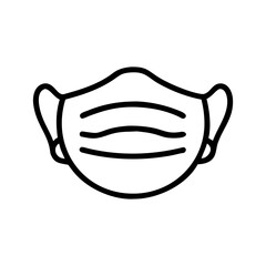 Medical Mask Icon – Vector Face Mask Symbol for Healthcare and Personal Protection