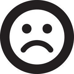 Silhouette vector EPS of sad face emoji, ideal for expressing emotions, feedback, and digital communication.