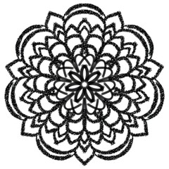 Floral round lace mandala pattern design element