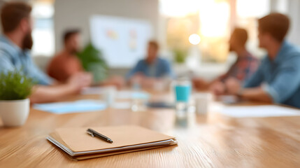 a team engaged in collaborative brainstorming during a meeting at the office