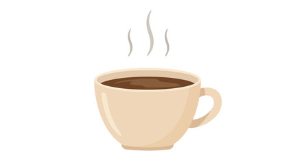 Obraz premium Steaming coffee in a mug on a plain backdrop. Use for blogs and menus