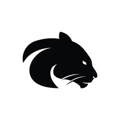 Modern Panther Head Silhouette Logo Vector Illustration

