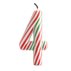 Obraz premium red green christmas color style alphabet letter 0 candle birthday alphabet luxury texture on white background