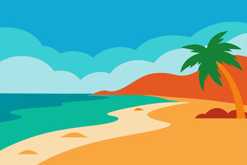 beach with palm trees