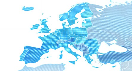 Abstract Continental Map with Dotted Pattern