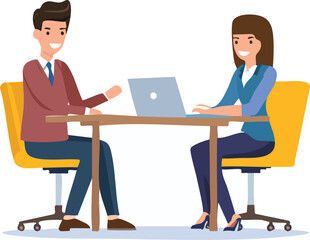 landing page business activity meeting of two men and a woman using a laptop