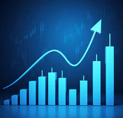 Dynamic Blue Stock Market Chart