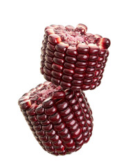 Fresh Purple corn isolated on white background, with clipping path   