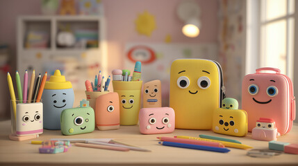 wooden toy house with toys